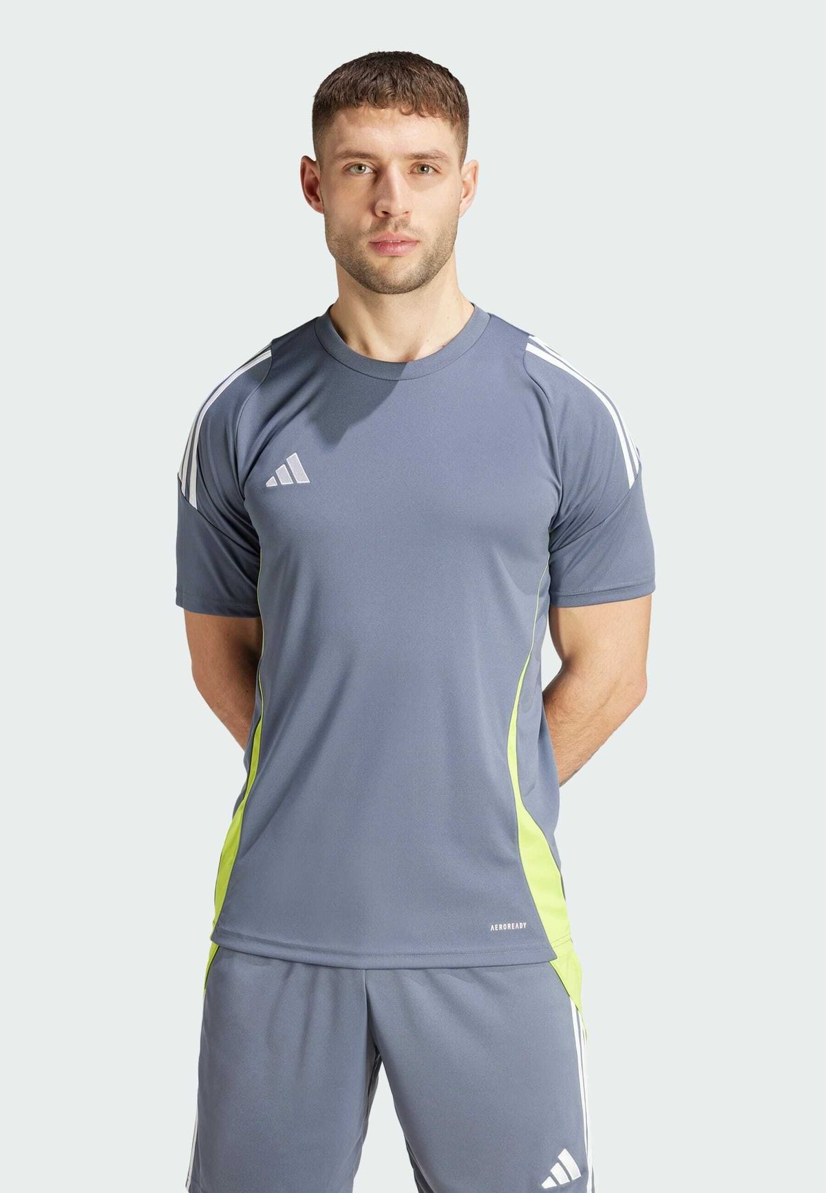 adidas Performance TIRO24 JERSEY - T-shirt de sport - team onix white team semi sol yellow