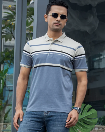 Stripe Polo T-Shirt